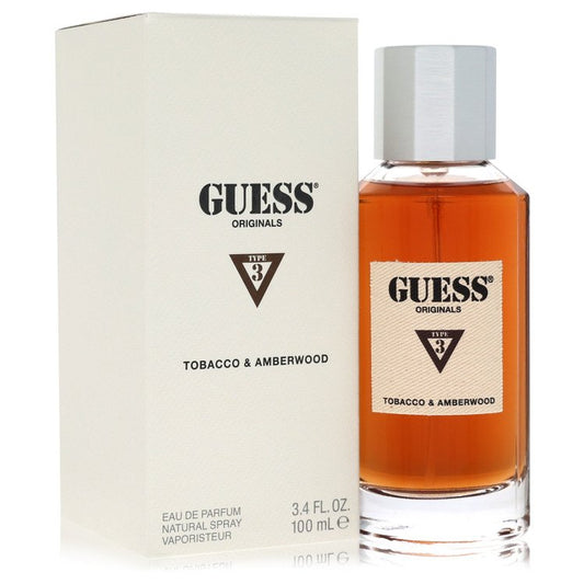 GUESS Guess Originals Type 3 Tabacco & Amberwood Eau De Parfum Spray By Guess 3.4 oz Eau De Parfum Spray