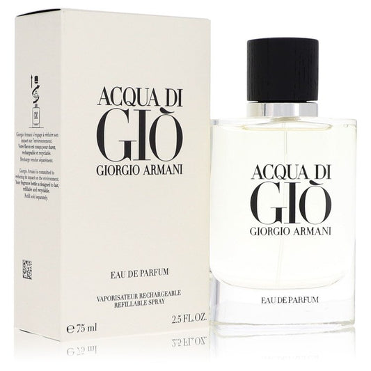 Acqua Di Gio Eau De Parfum Refillable Spray By Giorgio Armani - 2.5 oz Eau De Parfum Refillable Spray